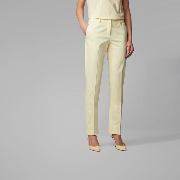 BOSS - Pantaloni da abito Titana - cotone - giallo chiaro