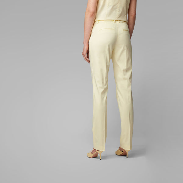 BOSS - Pantaloni da abito Titana - cotone - giallo chiaro