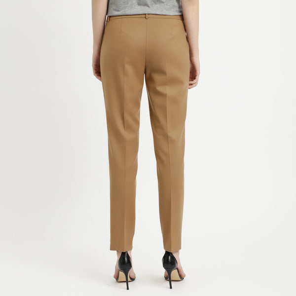 BOSS - Pantaloni da abito Tiluni - lana vergine - marrone chiaro