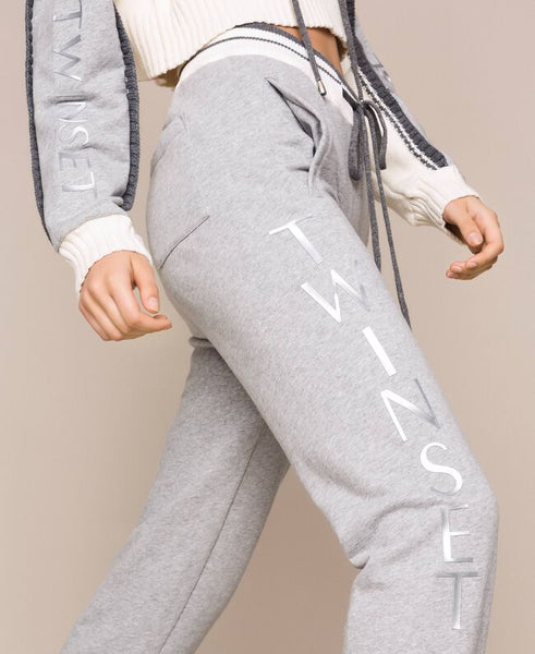 Pantaloni jogging in felpa con logo