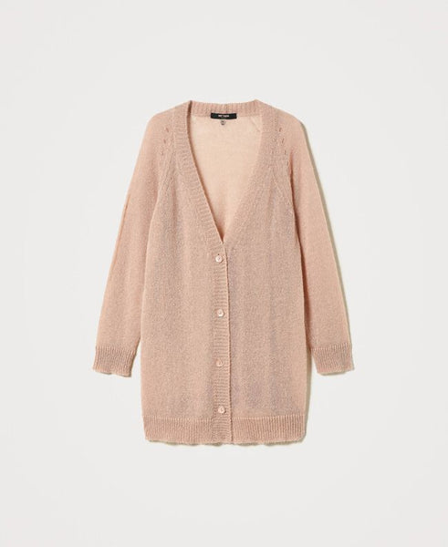 Maxi cardigan in misto mohair