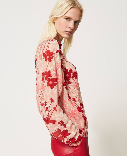 Blusa in georgette a fiori