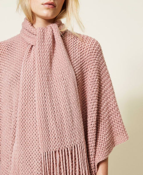 Poncho in maglia traforata