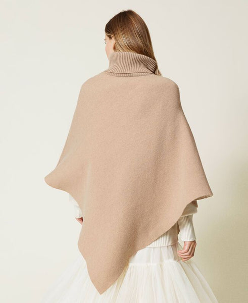 Poncho in misto lana merino 'responsible wool'