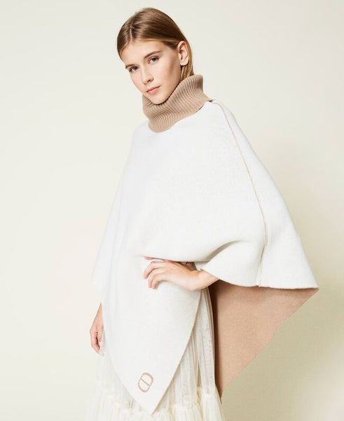 Poncho in misto lana merino 'responsible wool'