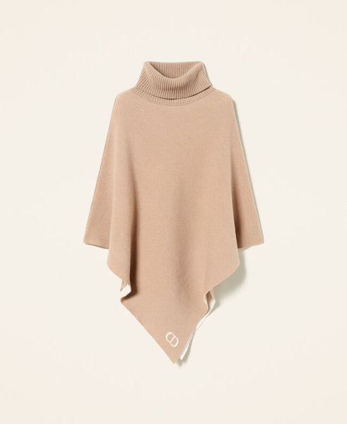 Poncho in misto lana merino 'responsible wool'